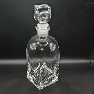 Luigi Bormioli Rossini Crystal Decanter‎ w Stopper Whiskey Liquor Barware 9.5"